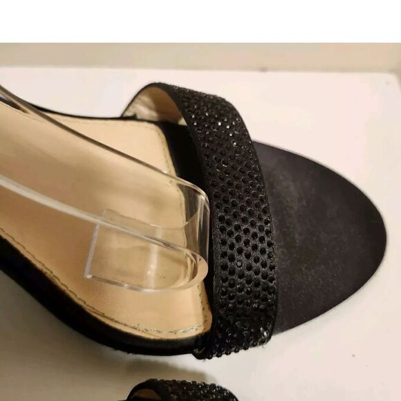 Betsey Johnson "Shilo" Black Rhinestone/Silk Strappy Sandals Sz.9 MSRP $109 - Picture 6 of 9
